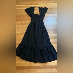 Zara Black Linen Dress with open back